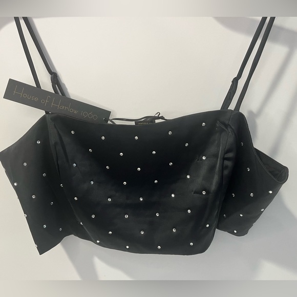 House of Harlow 1960 Cropped Rhinestones Embellished Top - Picture 3 of 11